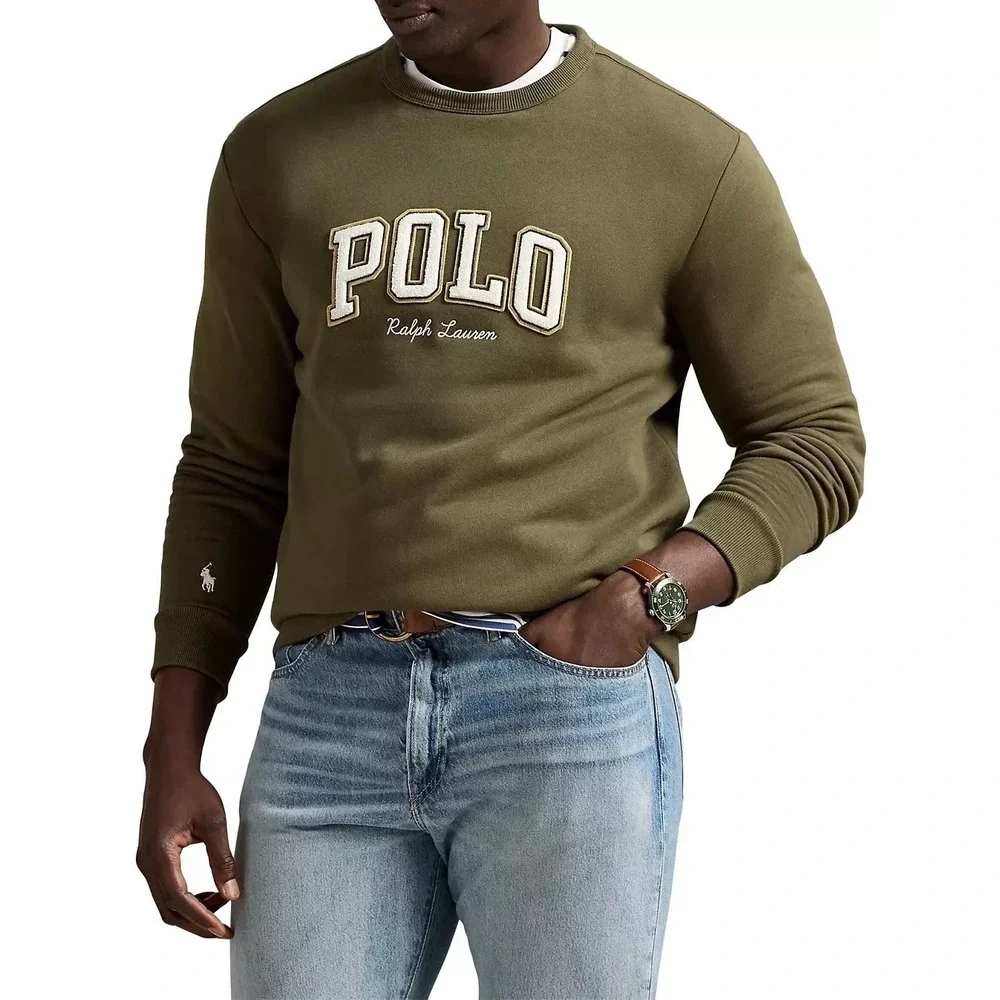 Polo Ralph Lauren Men's Size 2XLT Green Logo Fleece Sweatshirt